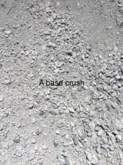 Base crush material for driveway base and road base