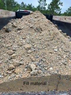 Fill material load for general fill and leveling