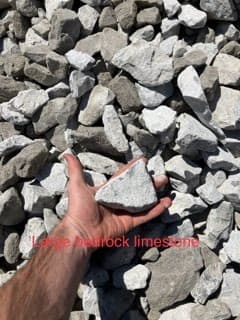 Large bedrock limestone rock for drainage and heavy coverage
