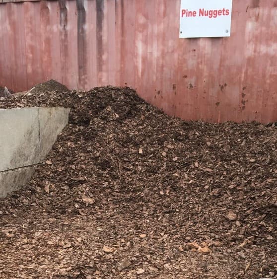 Pine nuggets mulch for tree beds and landscaping