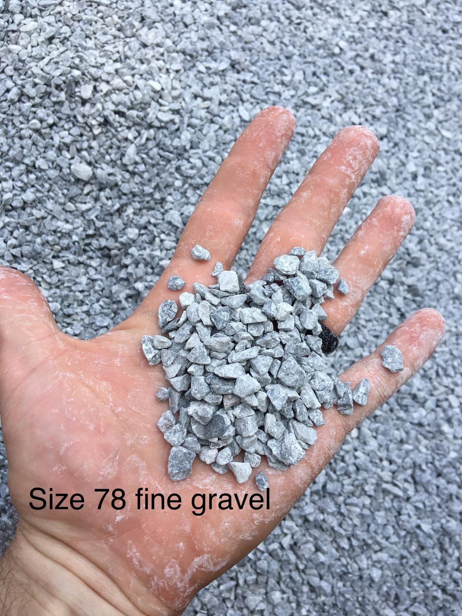 Size 78 fine gravel held in hand for small gravel coverage